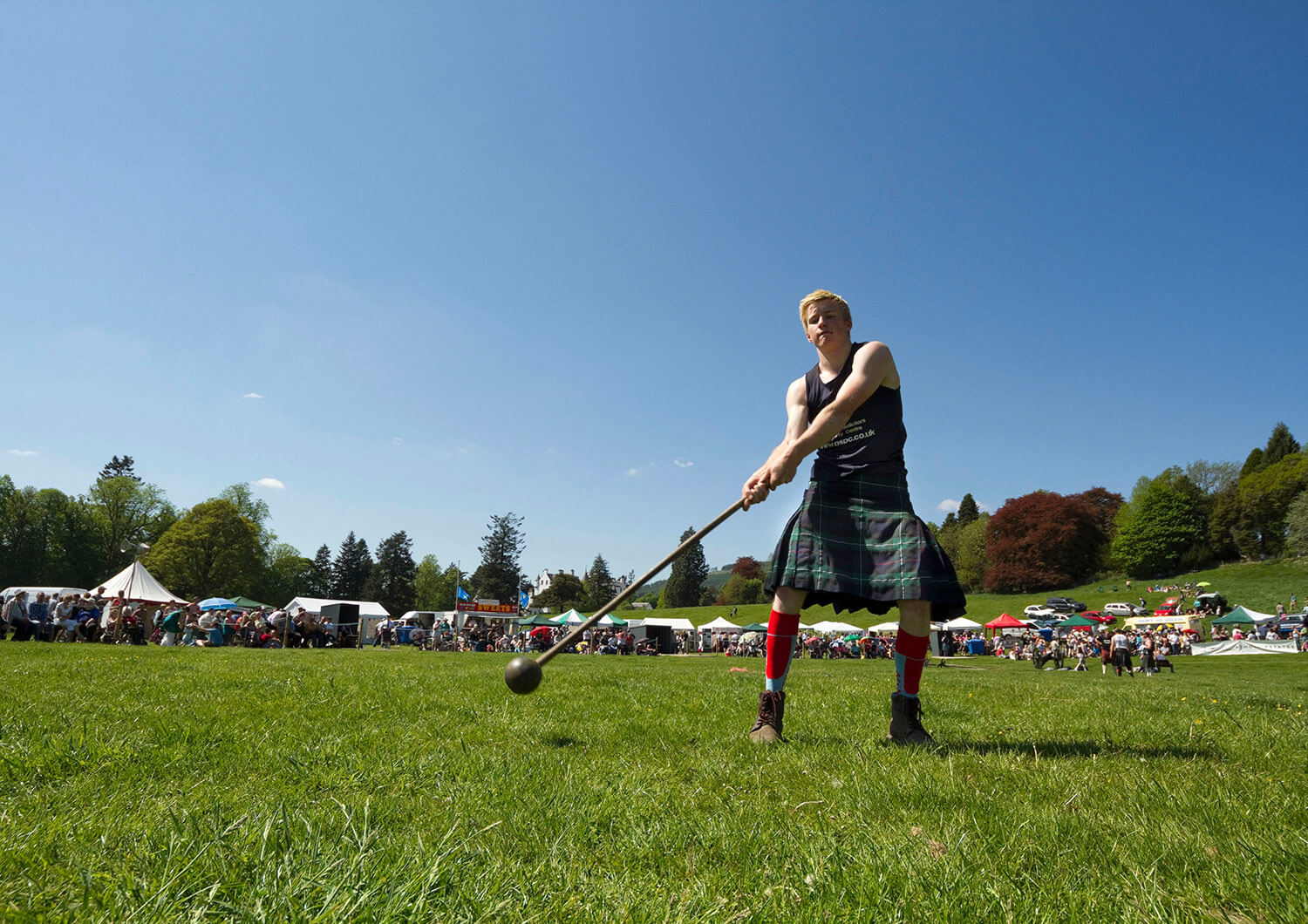 Person at a throwing hammer event at the Scottish Highland Games 