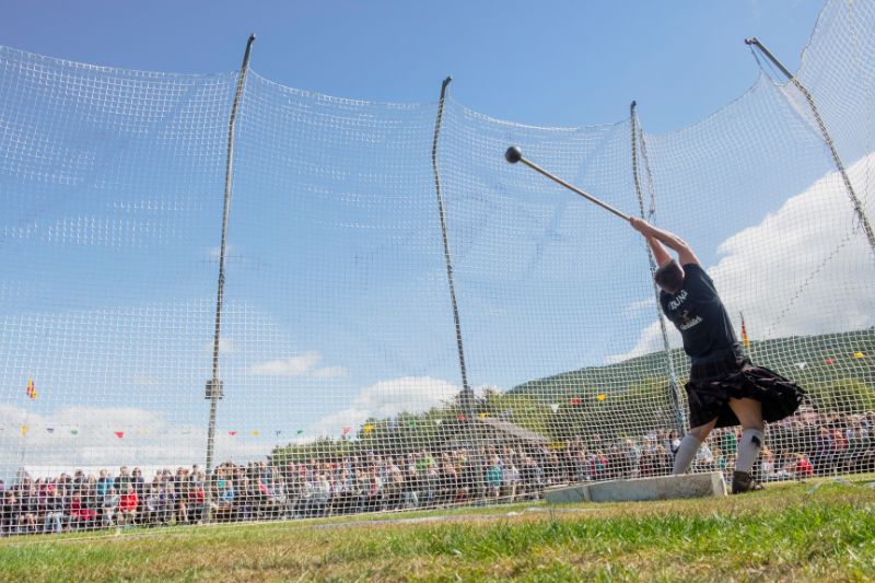 Hammer throw at The Ballater Highland Games