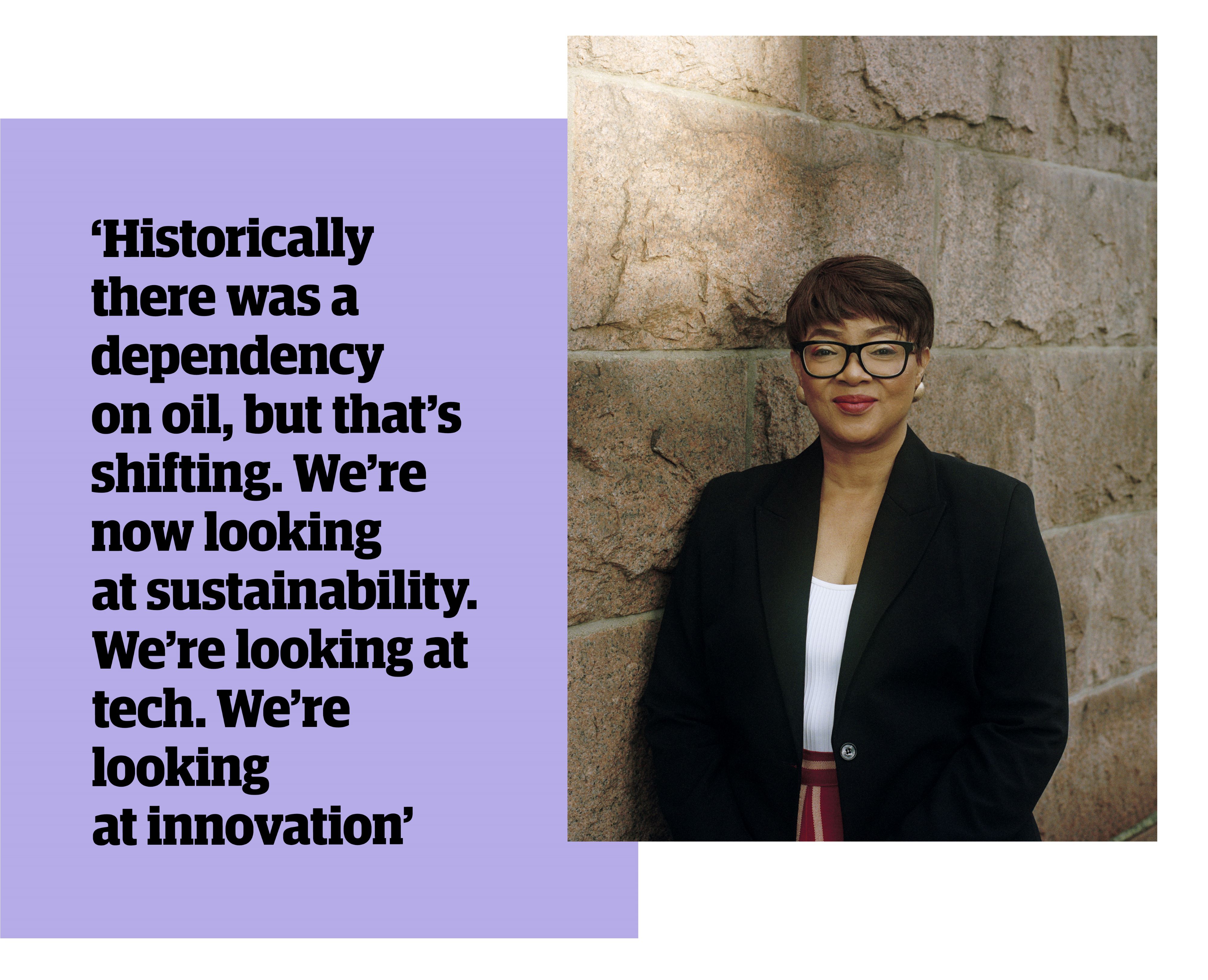 Timi Adegunwa, founder of Black and Scot: 'Historically, there was a dependency on oil, but that's shifting. We're now looking at sustainability. We're looking at tech. We're looking at innovation'.