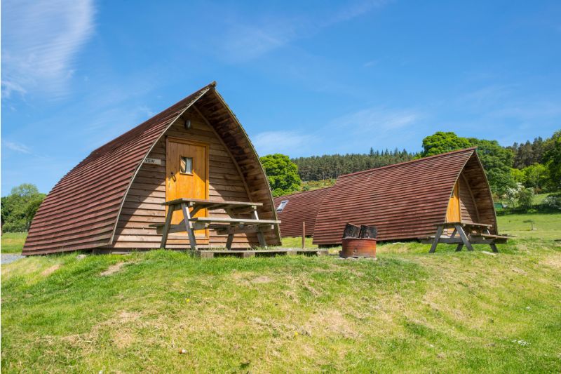 two lodges in Glentress Forest 